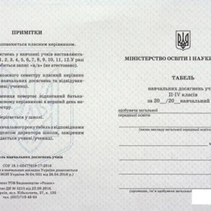 Табель навчальних досягнень. 2-4 класи (1332208 - 4326656)